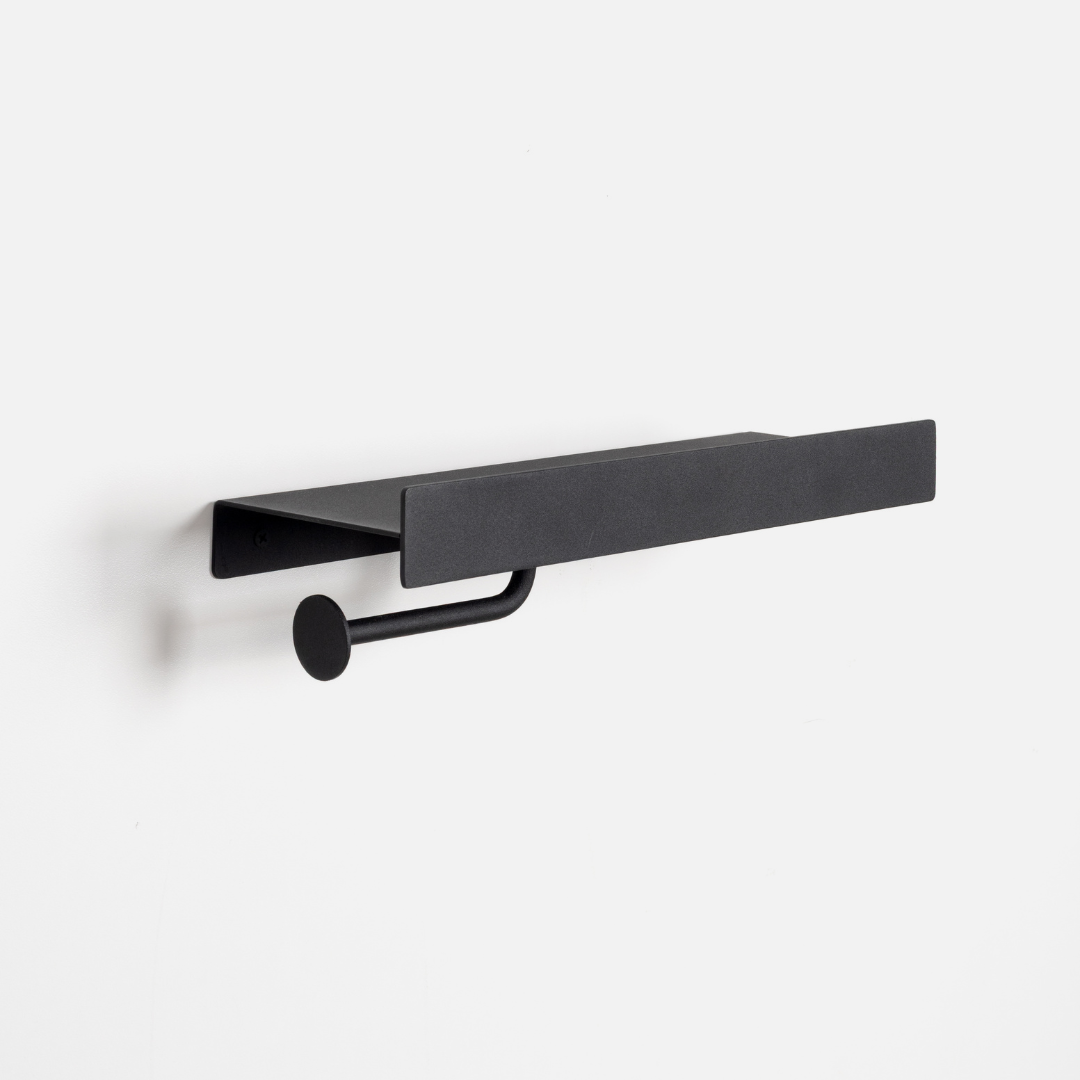 I-Beam Bathroom Shelf + Holder