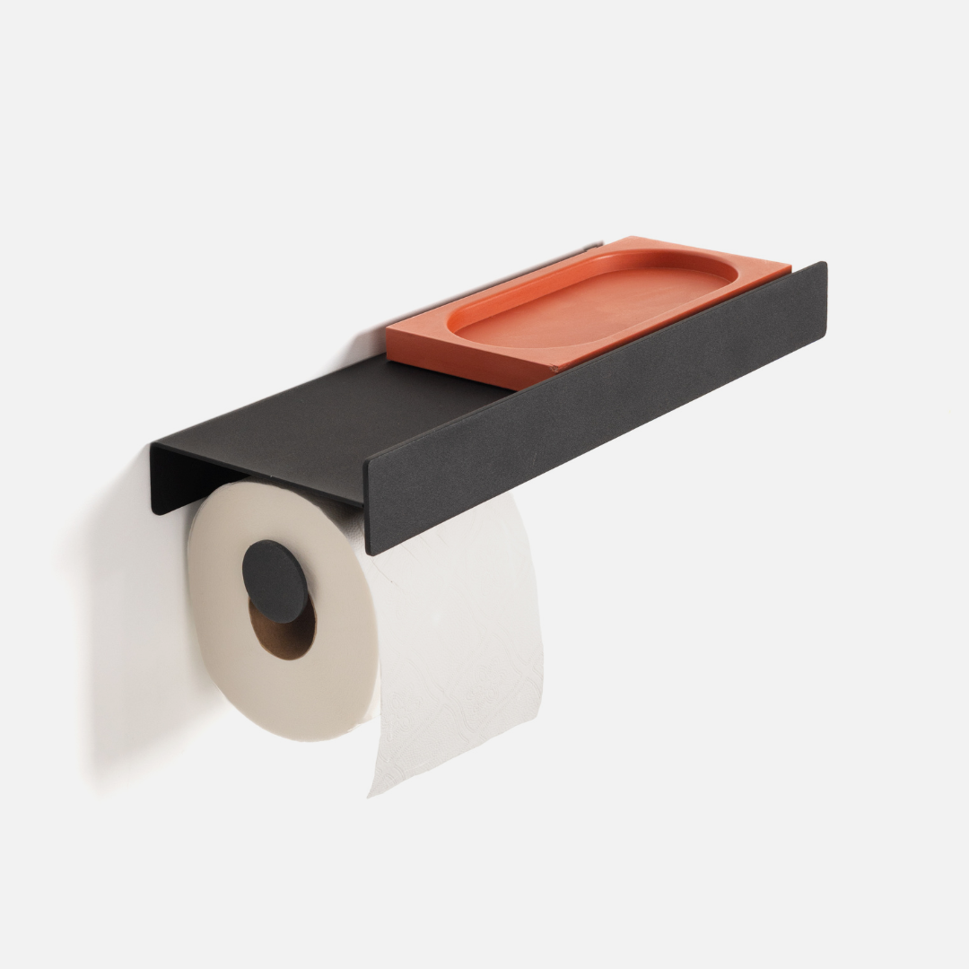 I-Beam Bathroom Shelf + Holder