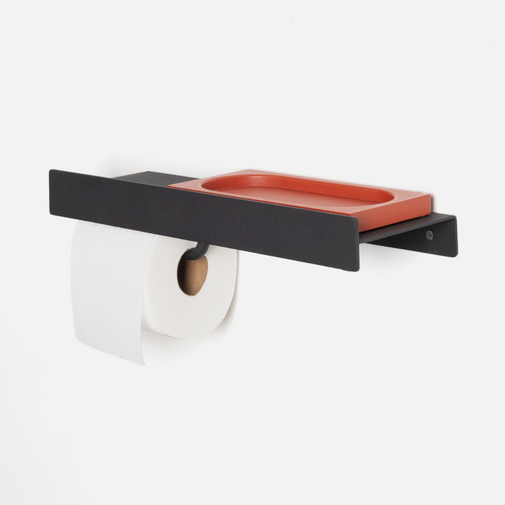 I-Beam Bathroom Shelf + Holder
