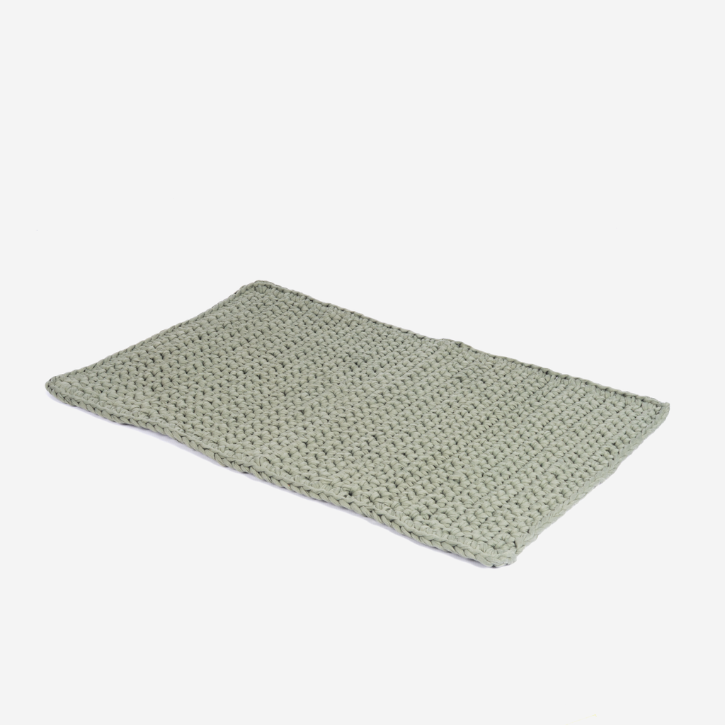 Cotton Crochet Bathmat - Khaki