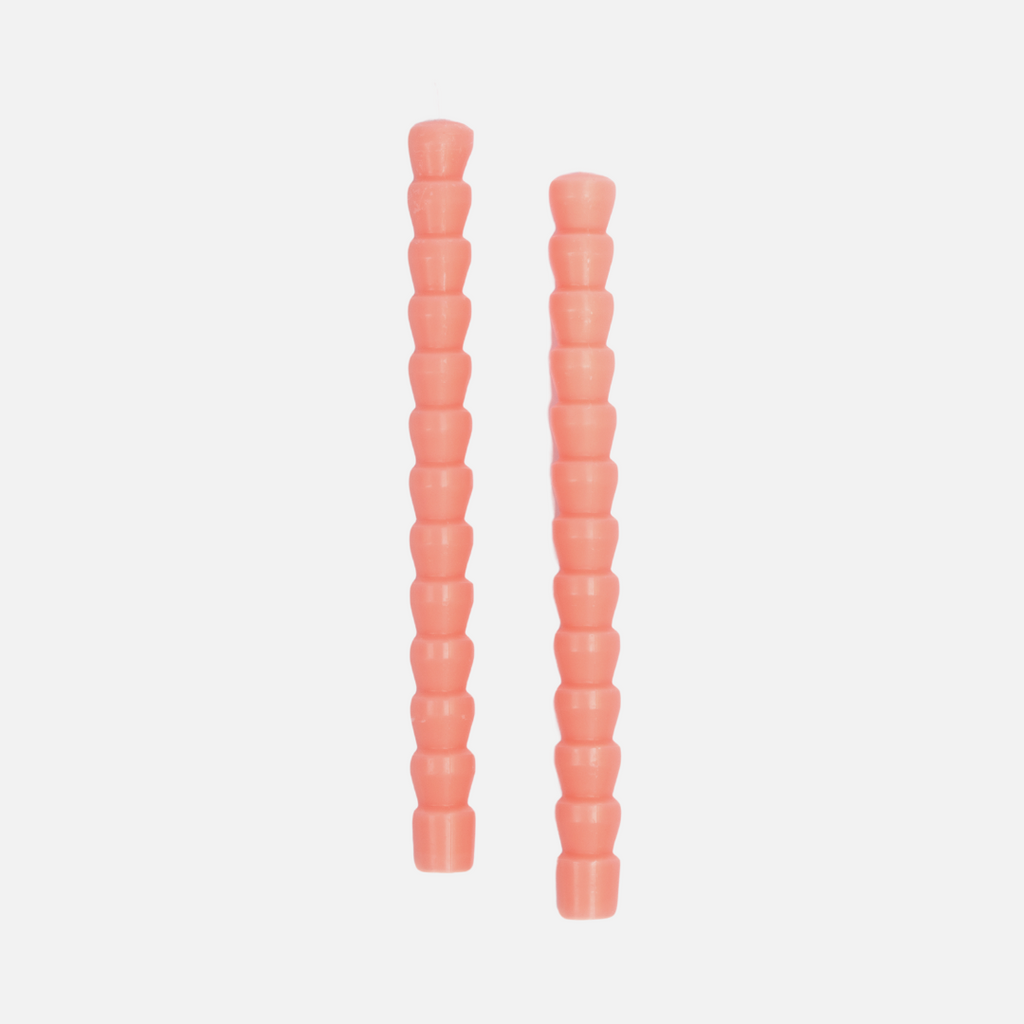 Stepped Dinner Candles - Pair of 2 - Pink