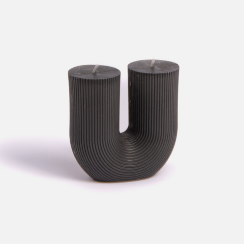 Deco Arch Candle - Charcoal