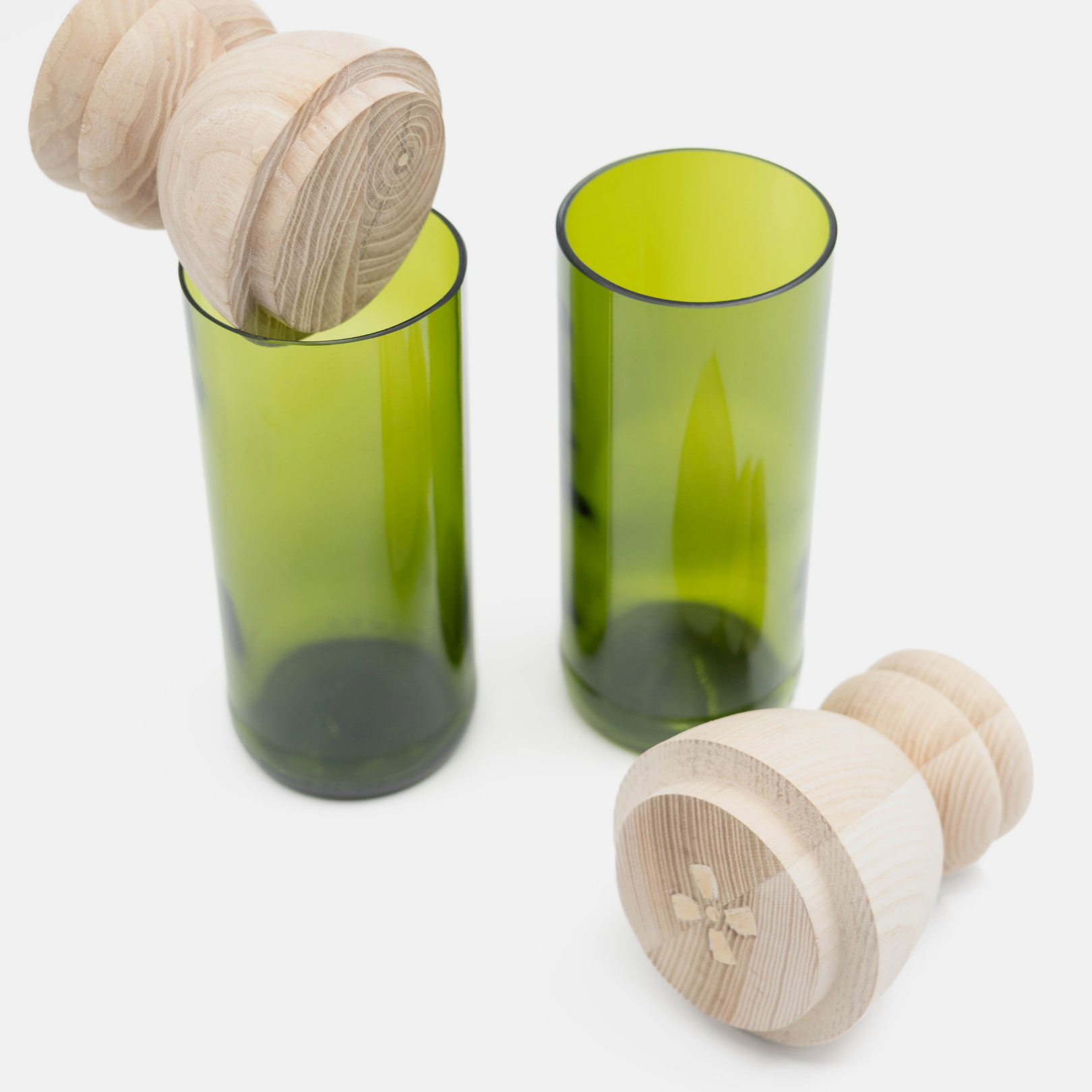 Cylinder Storage Jars (Set of 2) - Abstract Round