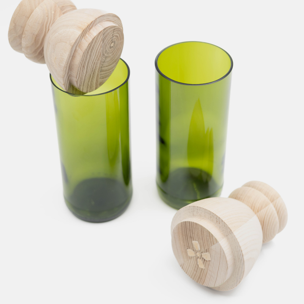 Cylinder Storage Jars (Set of 2) - Abstract Round