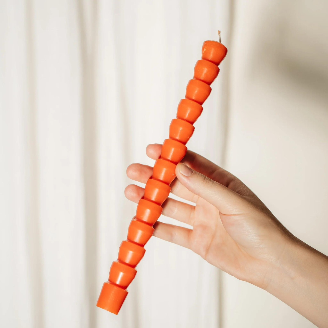 Stepped Dinner Candles - Pair of 2 - Summer Orange