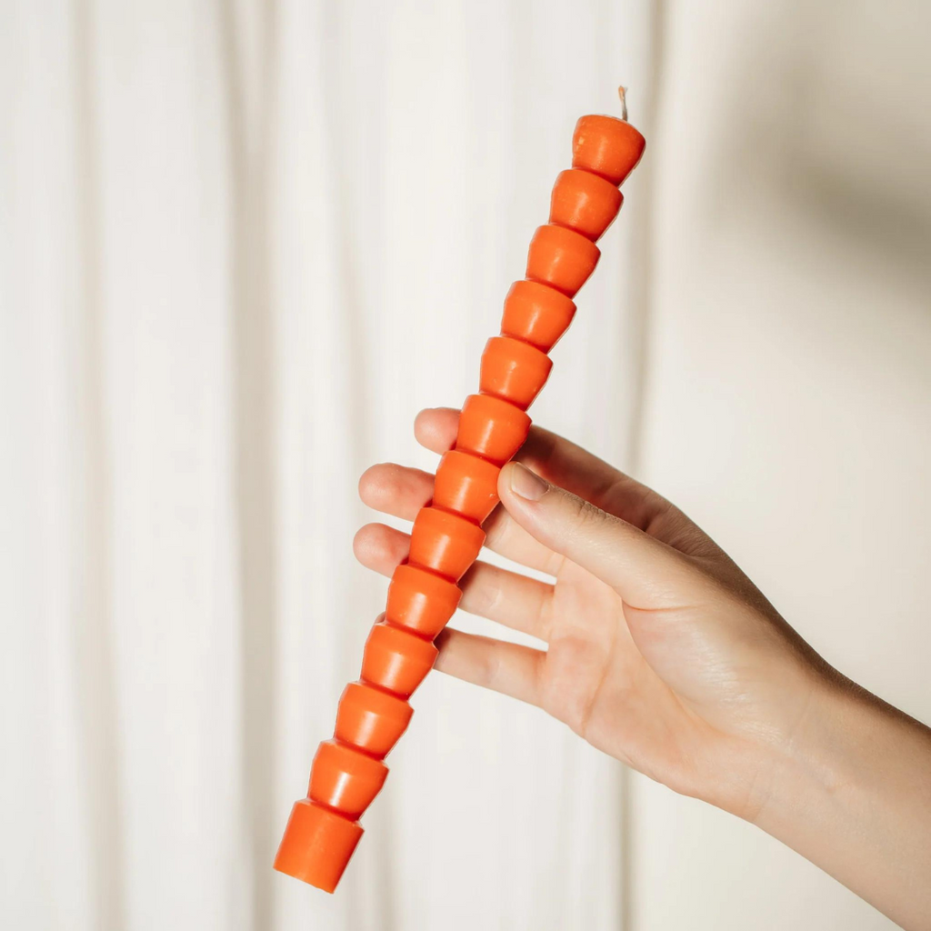 Stepped Dinner Candles - Pair of 2 - Summer Orange