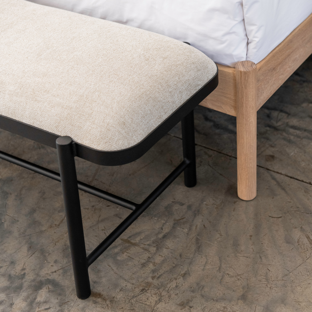 Malmo Bench + Oslo Headboard Combo - Light Stone