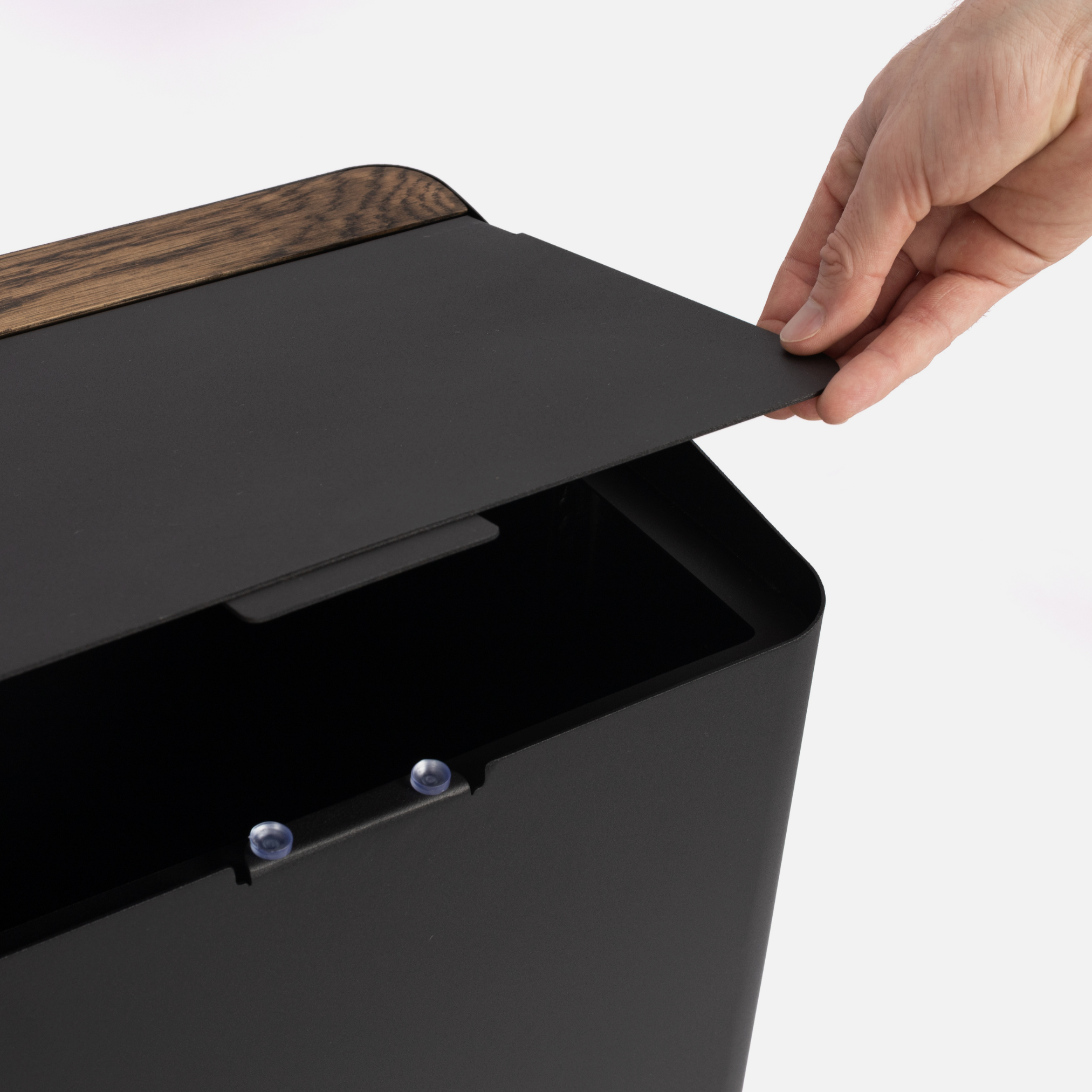 Lacuna Dustbin - Black / Dark Oak