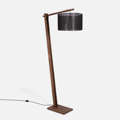 Tetsu Floor Lamp - Walnut / Black Mesh