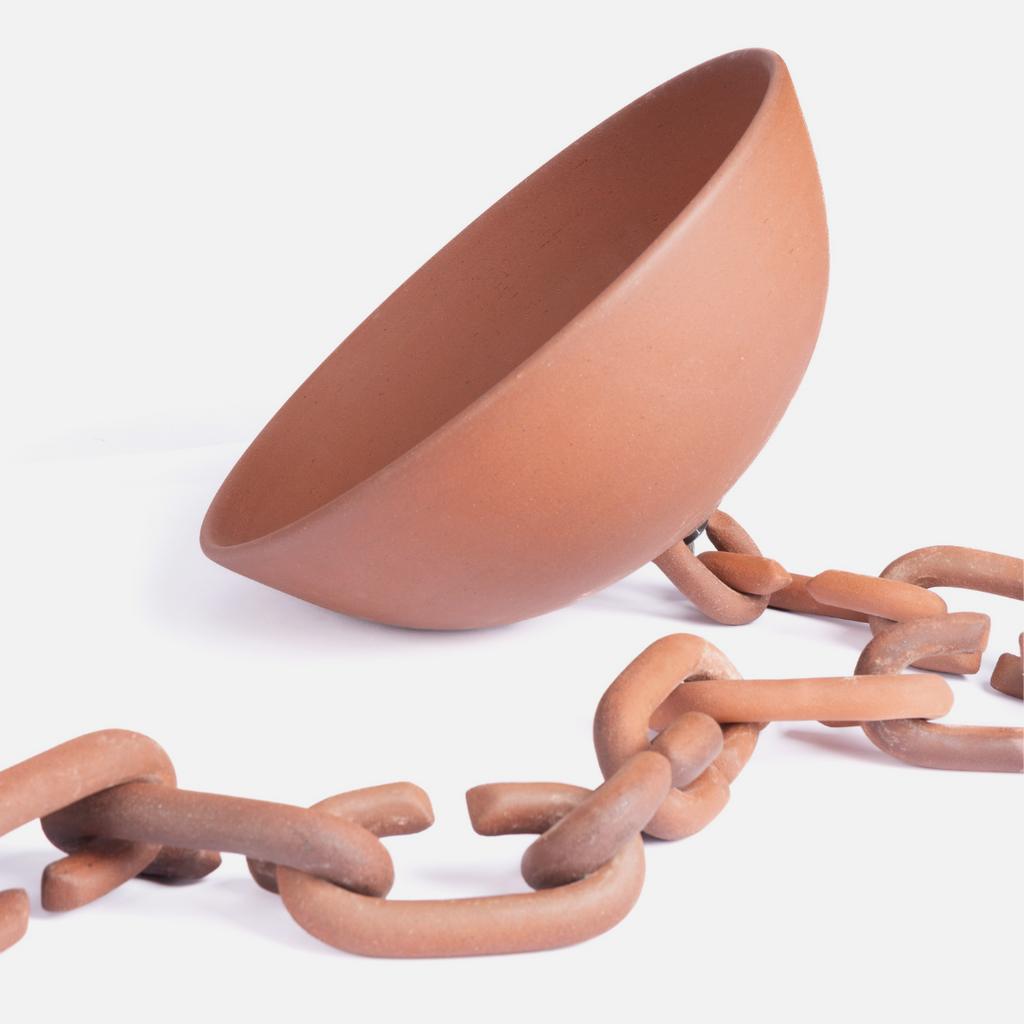 Double Chain Pendant - Terracotta