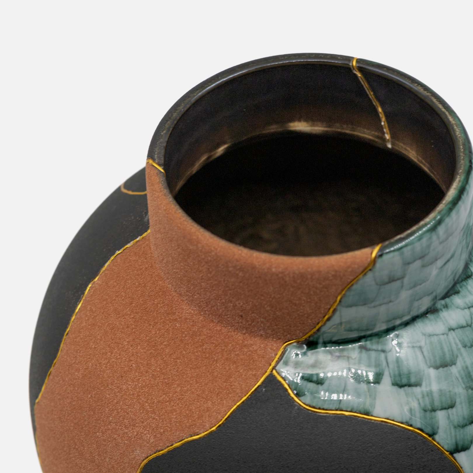 Midnight Vase - Terracotta, Grey, Black & Gold