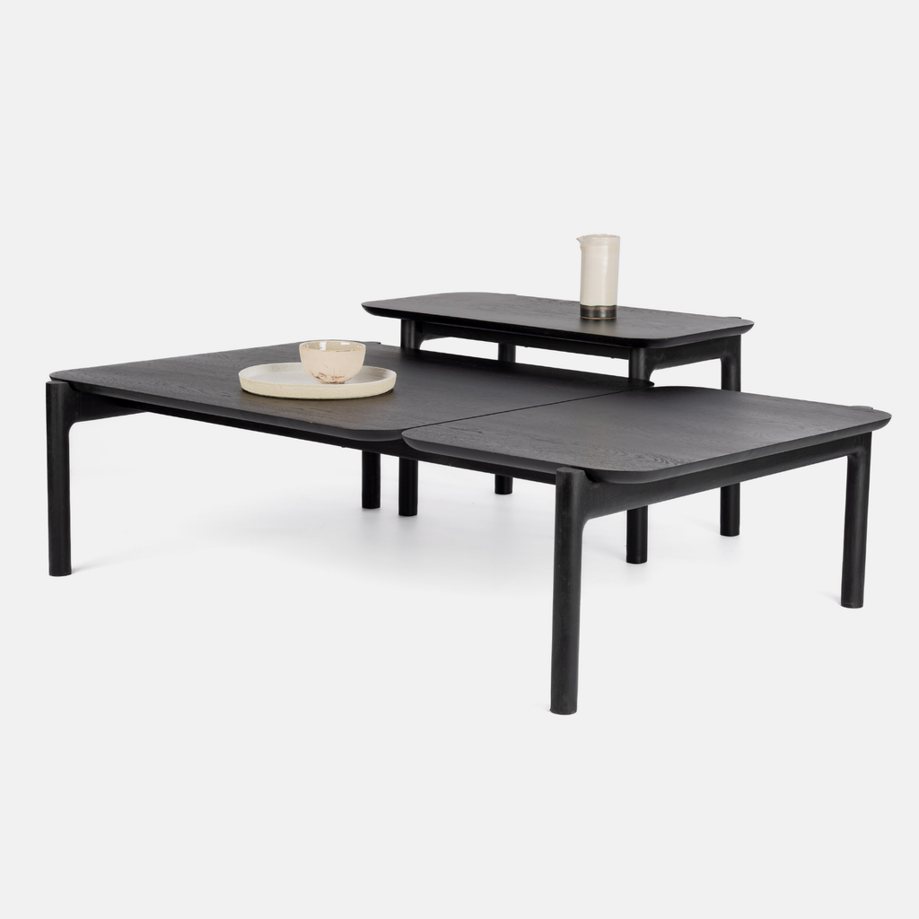Akari Oversize Nesting Table Set- Ebony Oak
