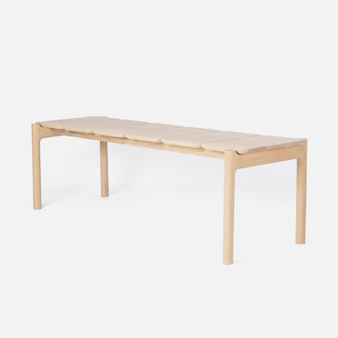 Akari Segmented Bench - Solid Oak