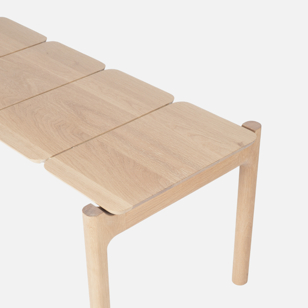 Akari Segmented Bench - Solid Oak