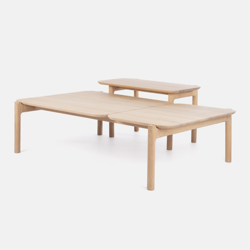 Akari Oversize Nesting Table Set- Solid Oak