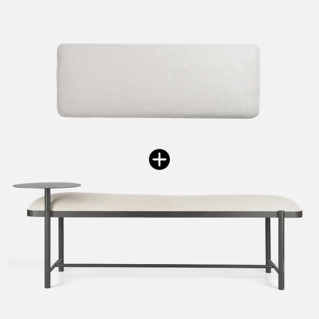 Malmo Bench + Oslo Headboard Combo - Light Stone