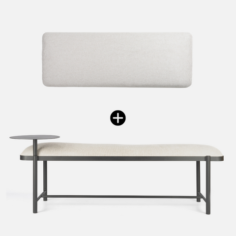 Malmo Bench + Oslo Headboard Combo - Light Stone