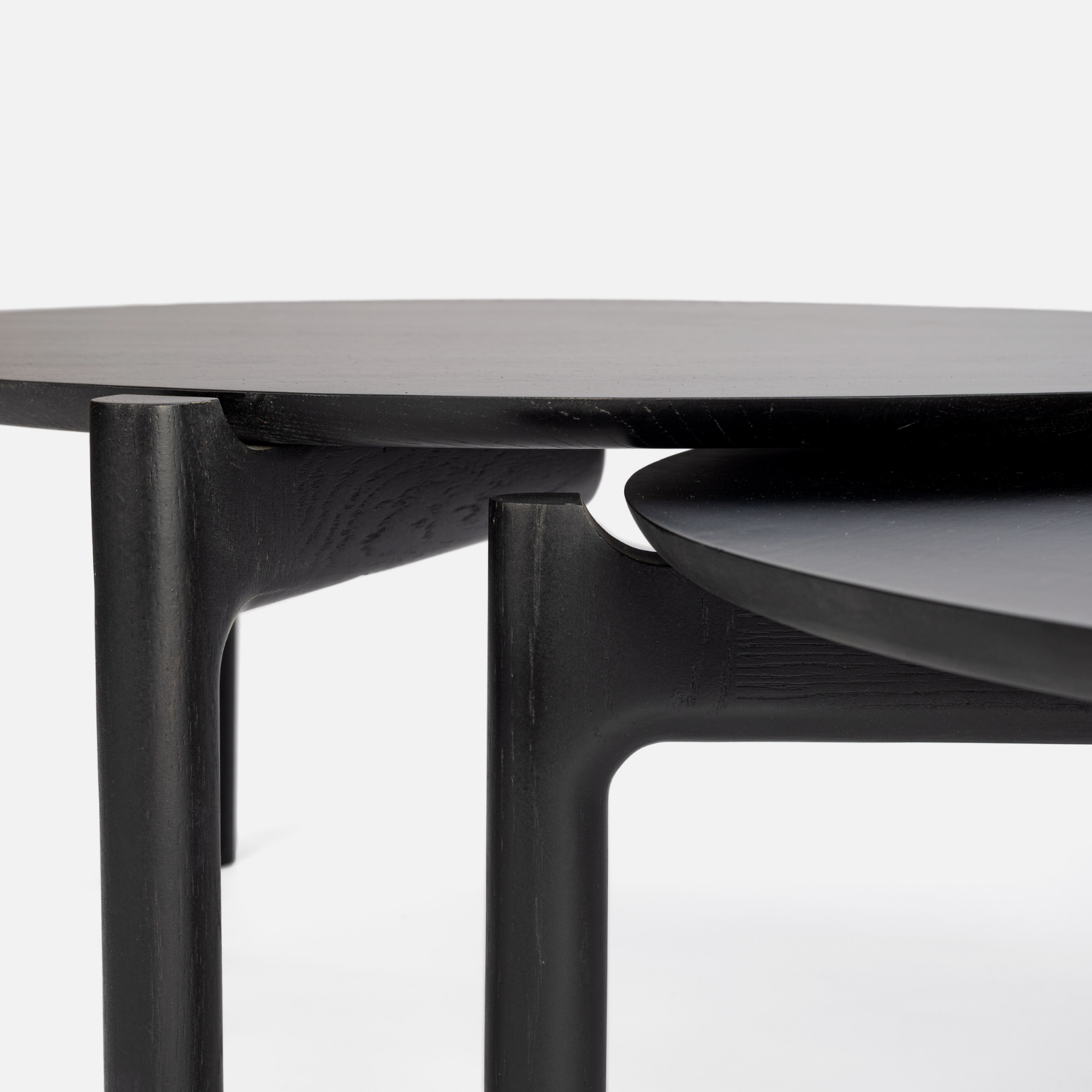 Akari Round Nesting Tables - Ebony Oak