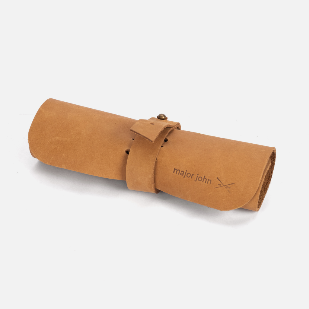 Leather Cable & Pen Roll - Toffee