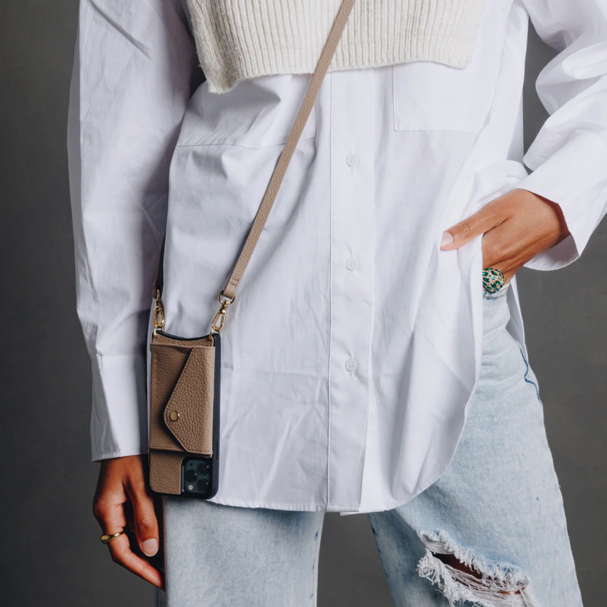Hestia Crossbody iPhone 16 Pro Set - Taupe