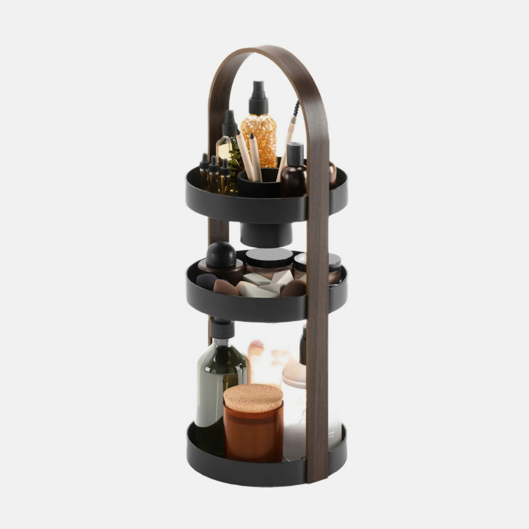 Bellwood Cosmetic Organizer - Black & Walnut