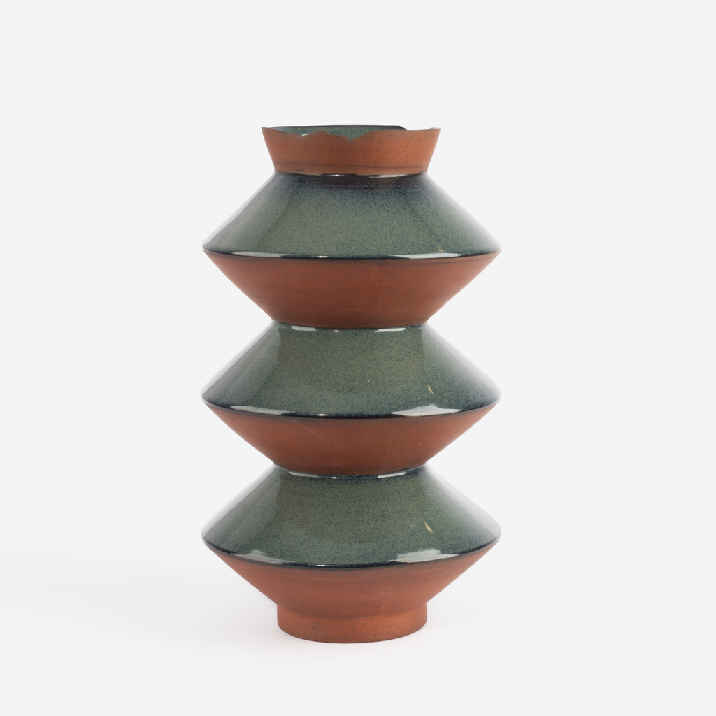 Flake-Rim Vase Z8 - Sea Green