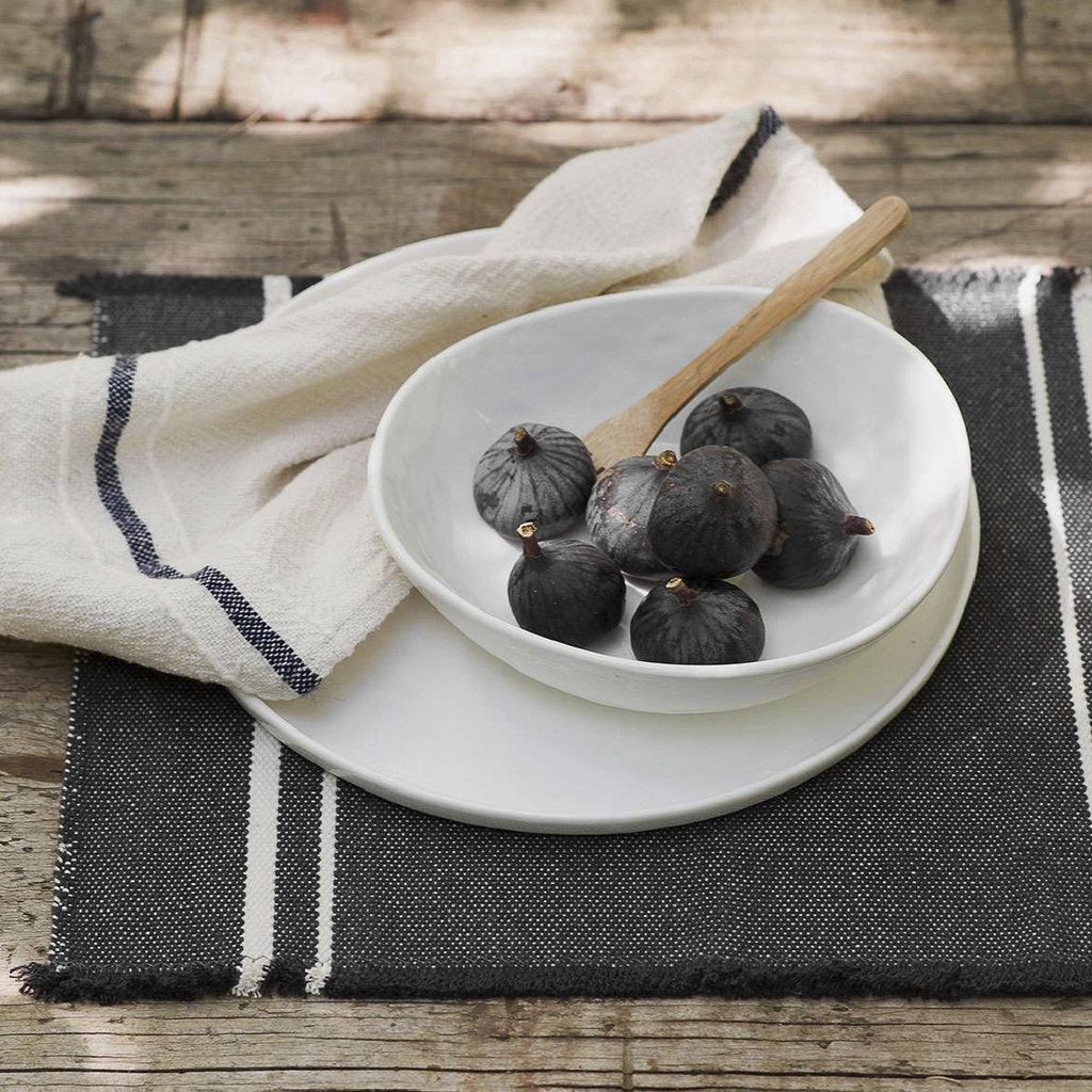 Contemporary Placemat With Stripes - Charcoal