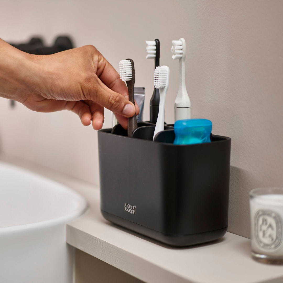 EasyStore™ Matt Black Toothbrush Holder Large