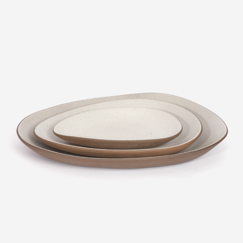 Egg Nested Ceramic Set - White & Brown