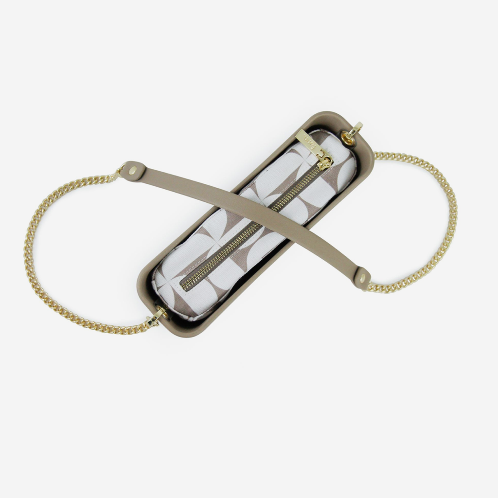 Classic Handbag - Stone - Half Circles Inner - Gold Chain