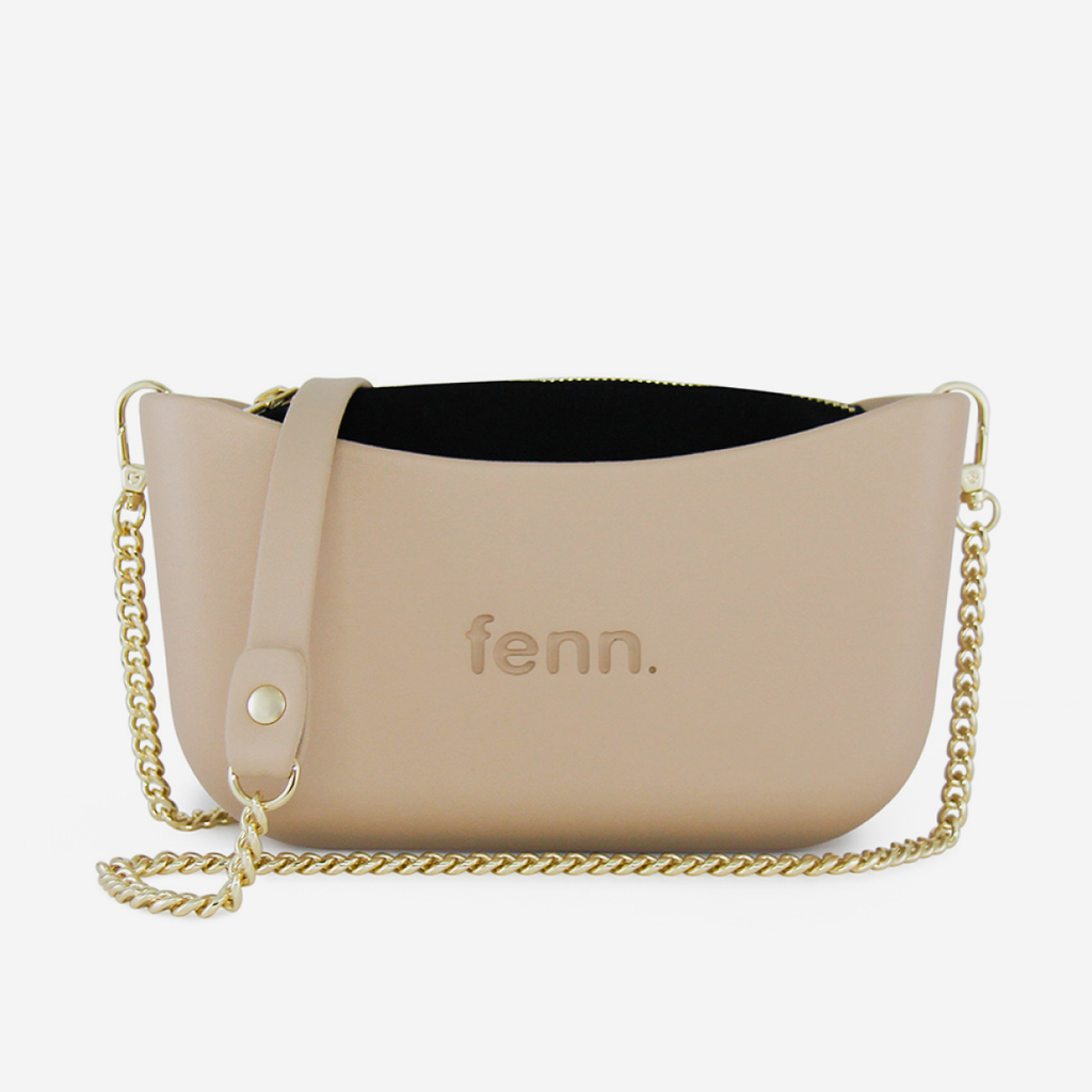 Classic Handbag - Sand - Black Inner - Gold Chain