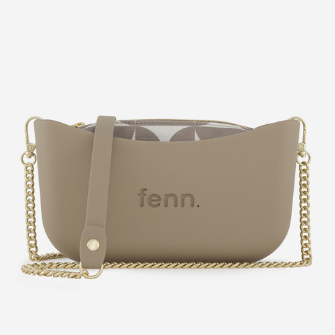 Classic Handbag - Stone - Half Circles Inner - Gold Chain