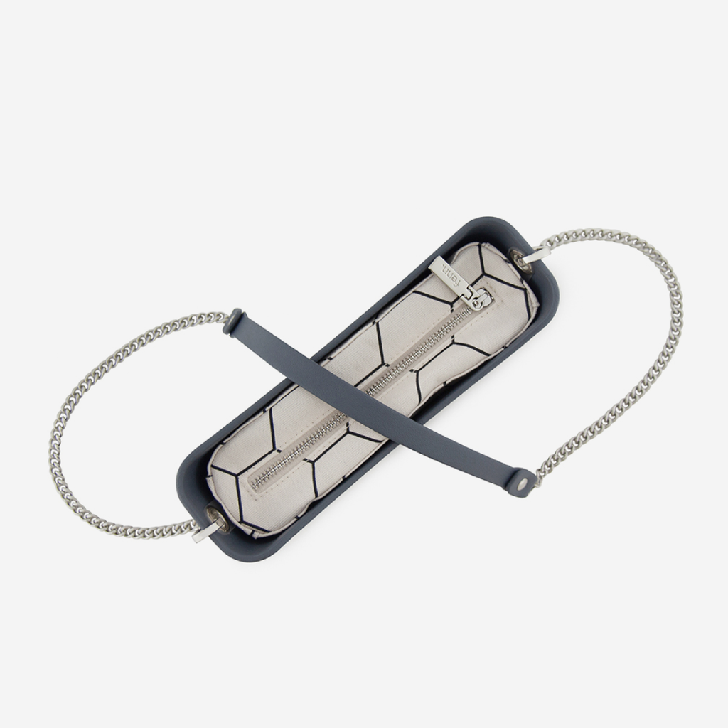 Classic Handbag - Denim - Honeycomb Inner - Silver Chain