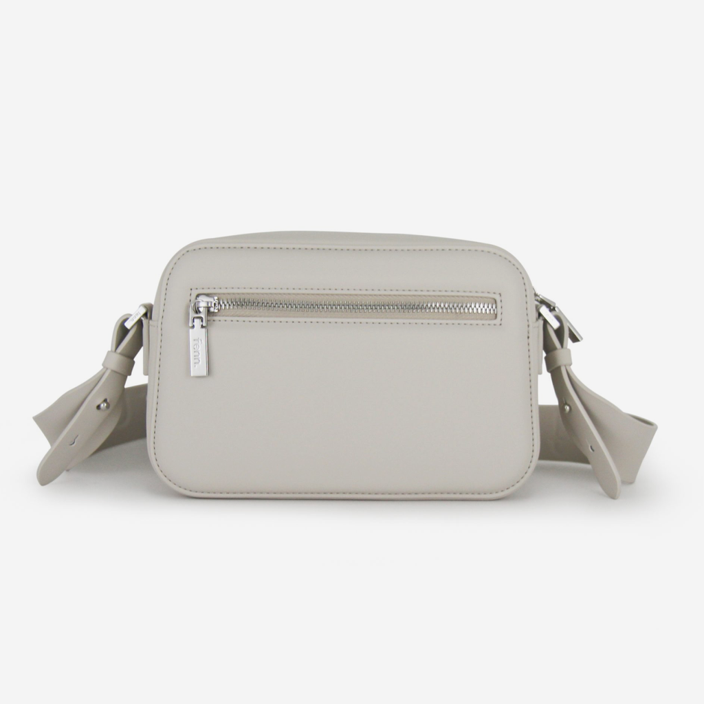 Crossbody Bag - Mushroom Grey - Silver Zip