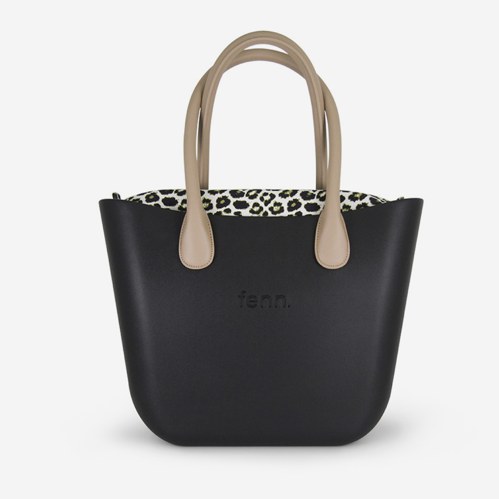 Original Handbag - Black - Cheetah Inner - Taupe Handle