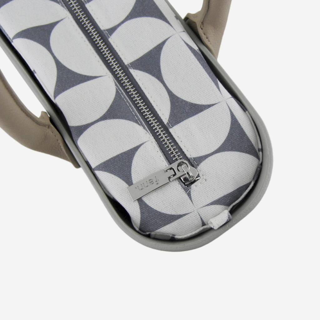 Original Handbag - Grey - Half Circles Inner - Light Stone Handles