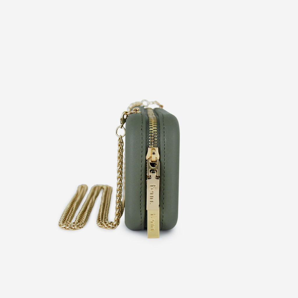 Original Wallet With Gold Chain - Watercress