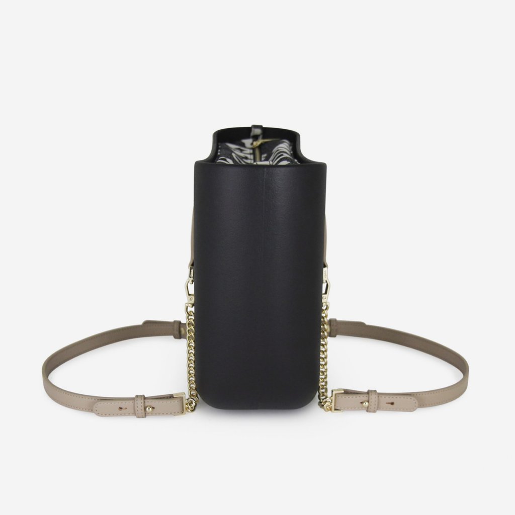 Petite Handbag - Black - Cloud Inner - Light Stone Handle - Gold Chain