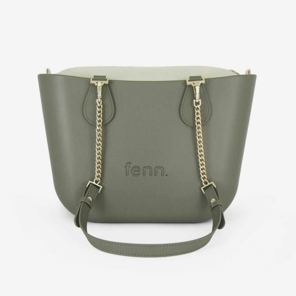 Petite Handbag - Watercress - Beige Inner - Gold Chain