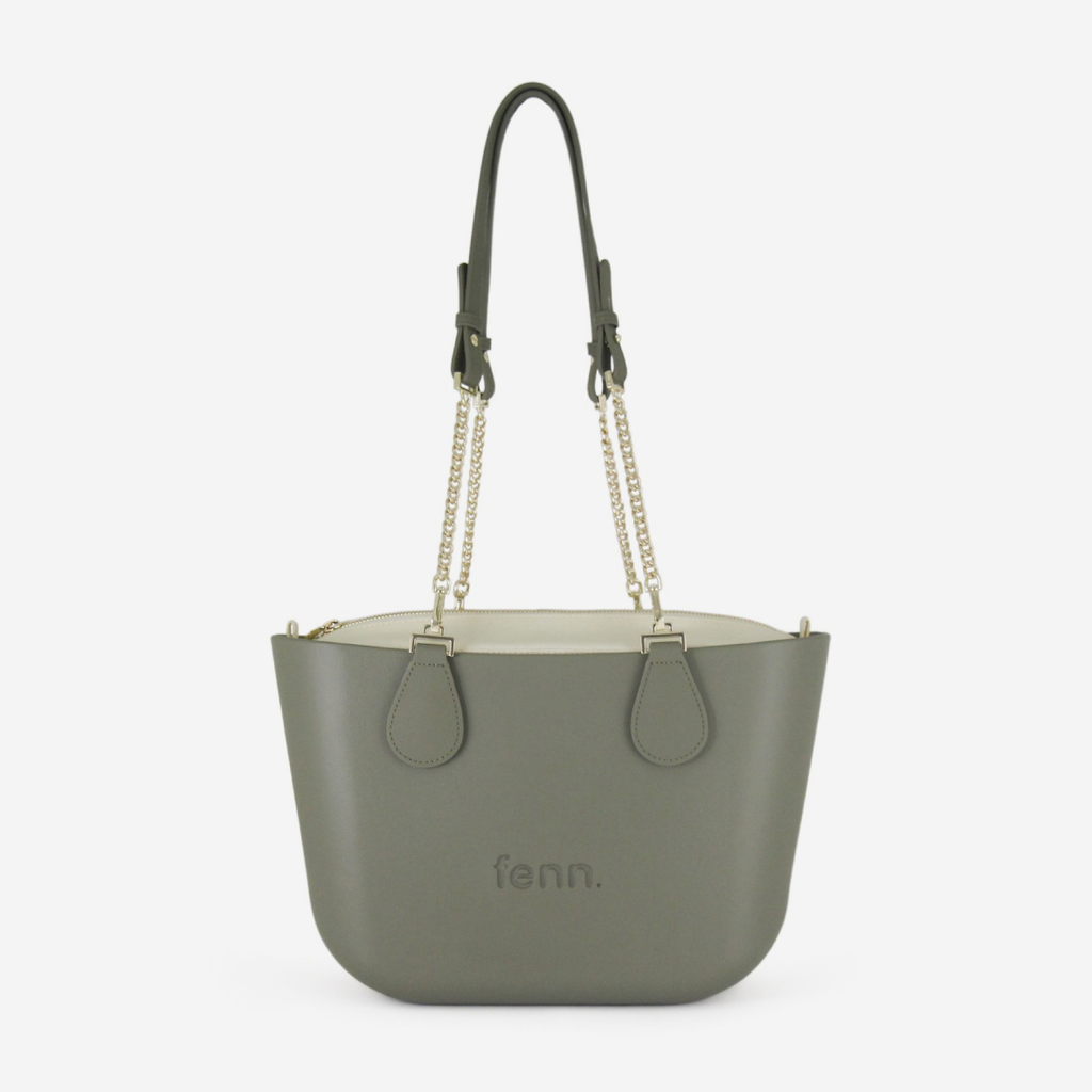 Petite Handbag - Watercress - Beige Inner - Gold Chain
