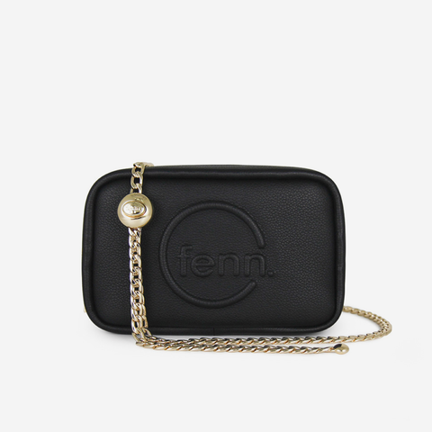 Pouch Bag - Black - Gold Chain