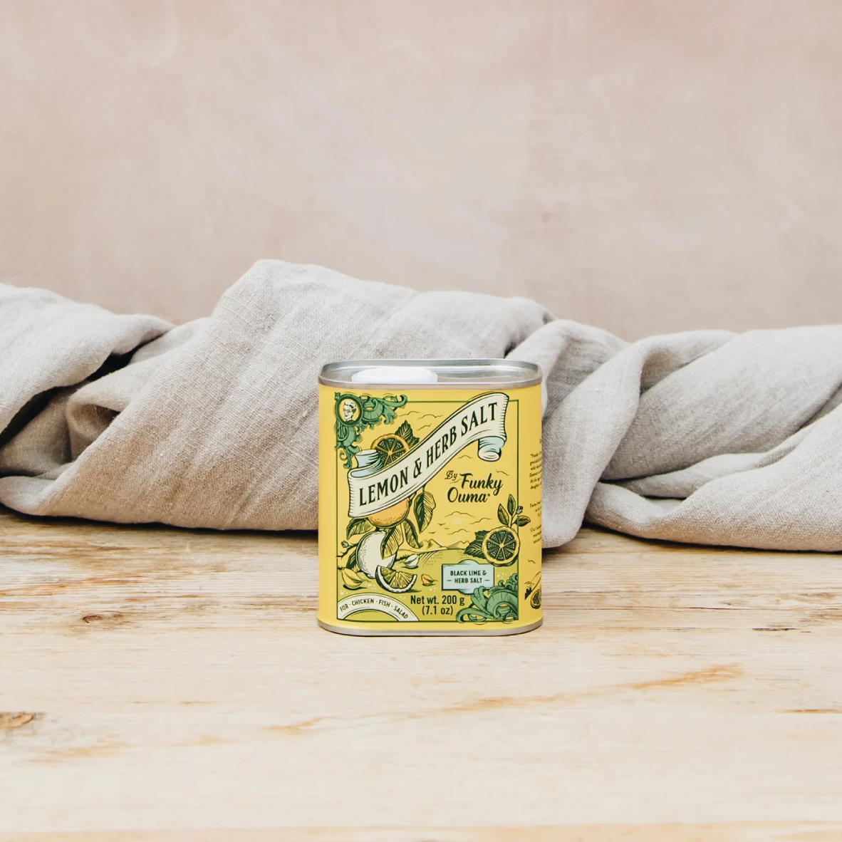 Funky Ouma Lemon & Herb Salt Tin - 200g