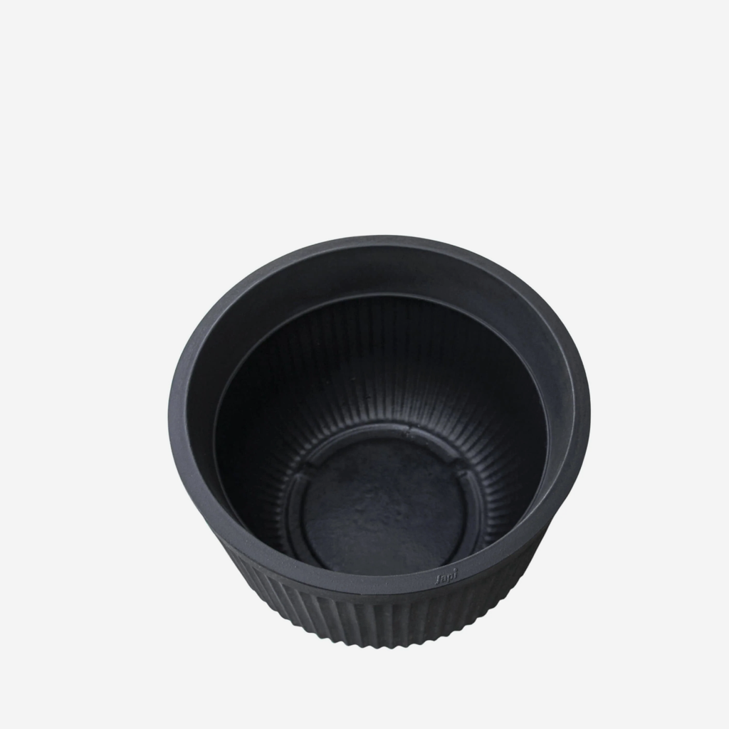 Flute Round Planter - Lead