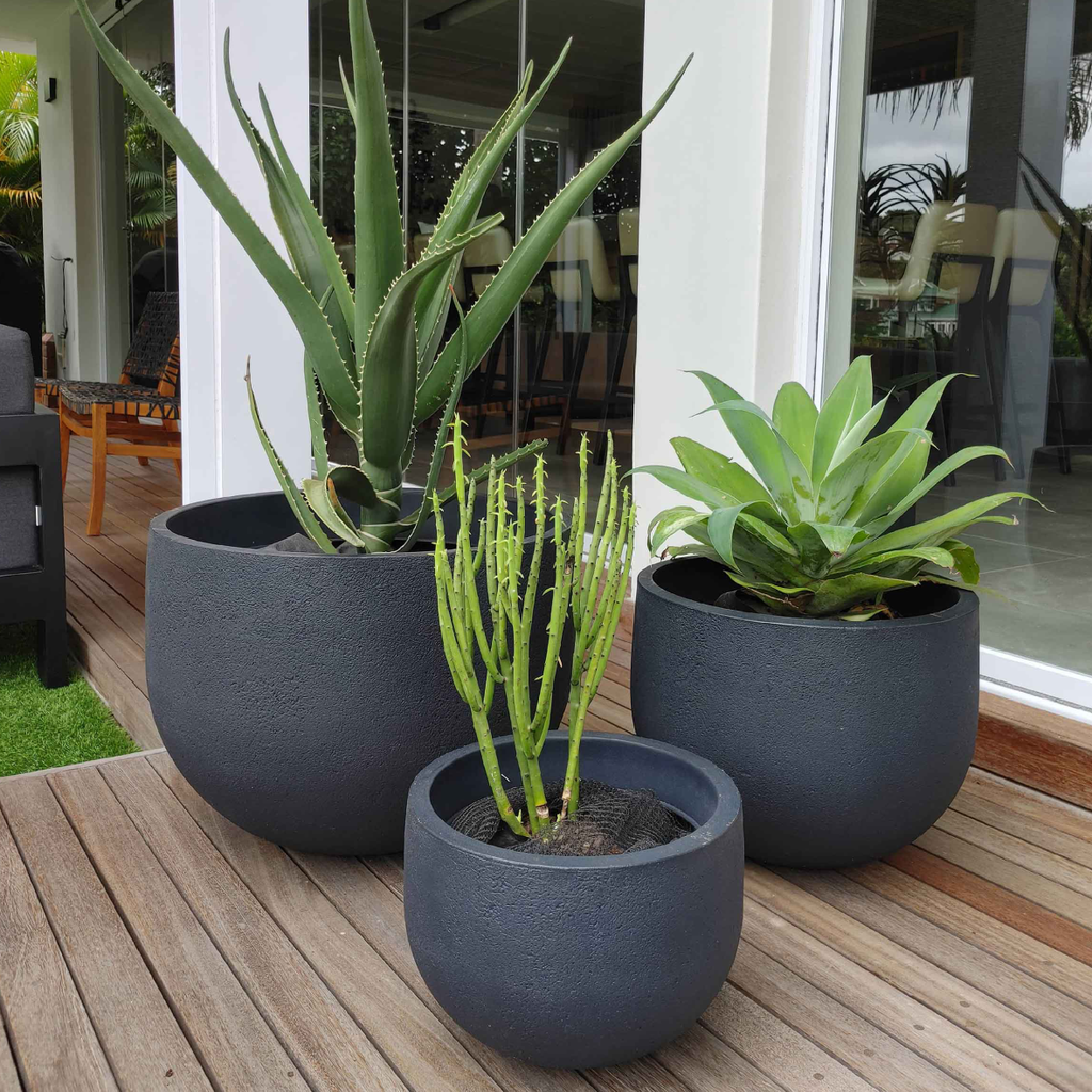 Bullet Round Planter - Lead