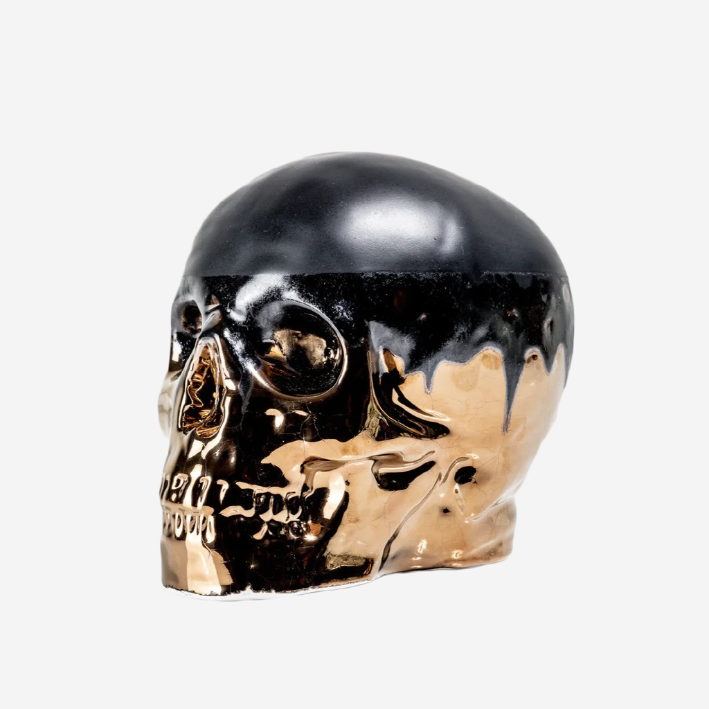 Backbone Human Skull - Black & Bronze