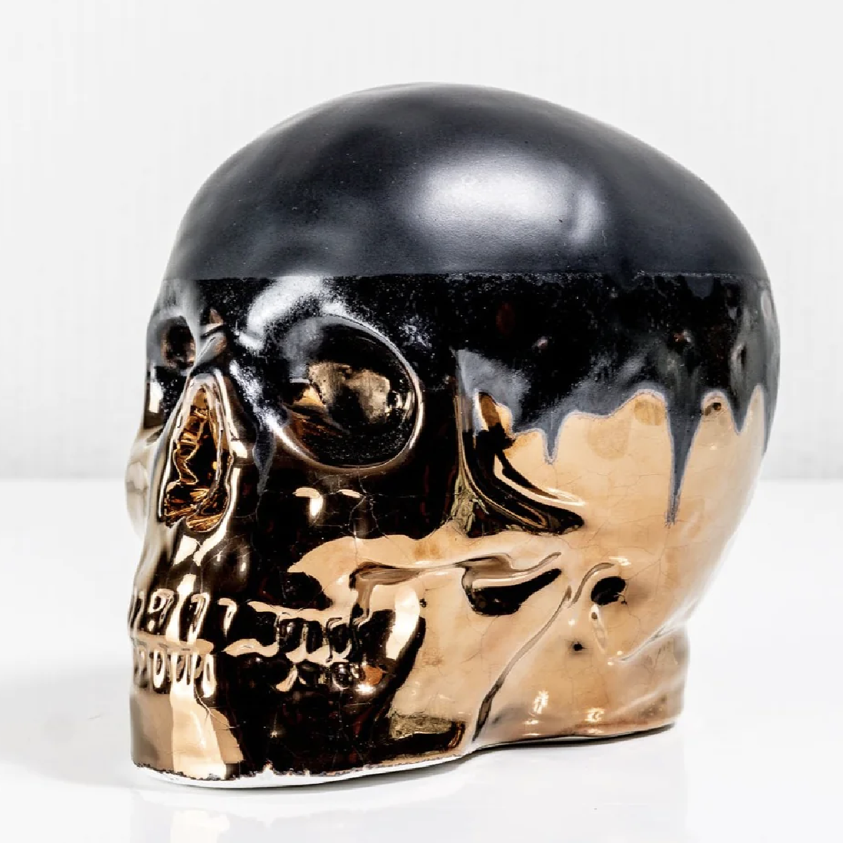 Backbone Human Skull - Black & Bronze