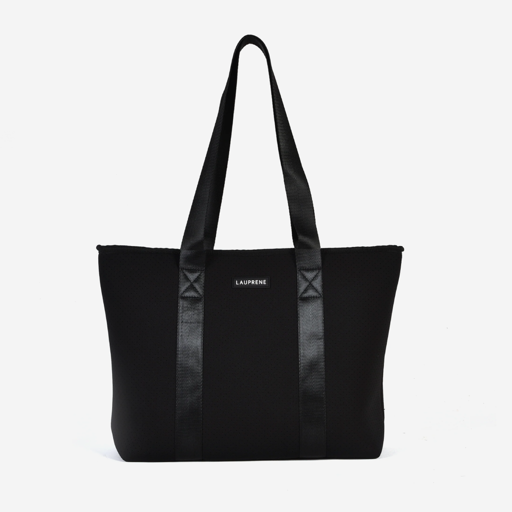 Neoprene Zipped Tote Bag - Black