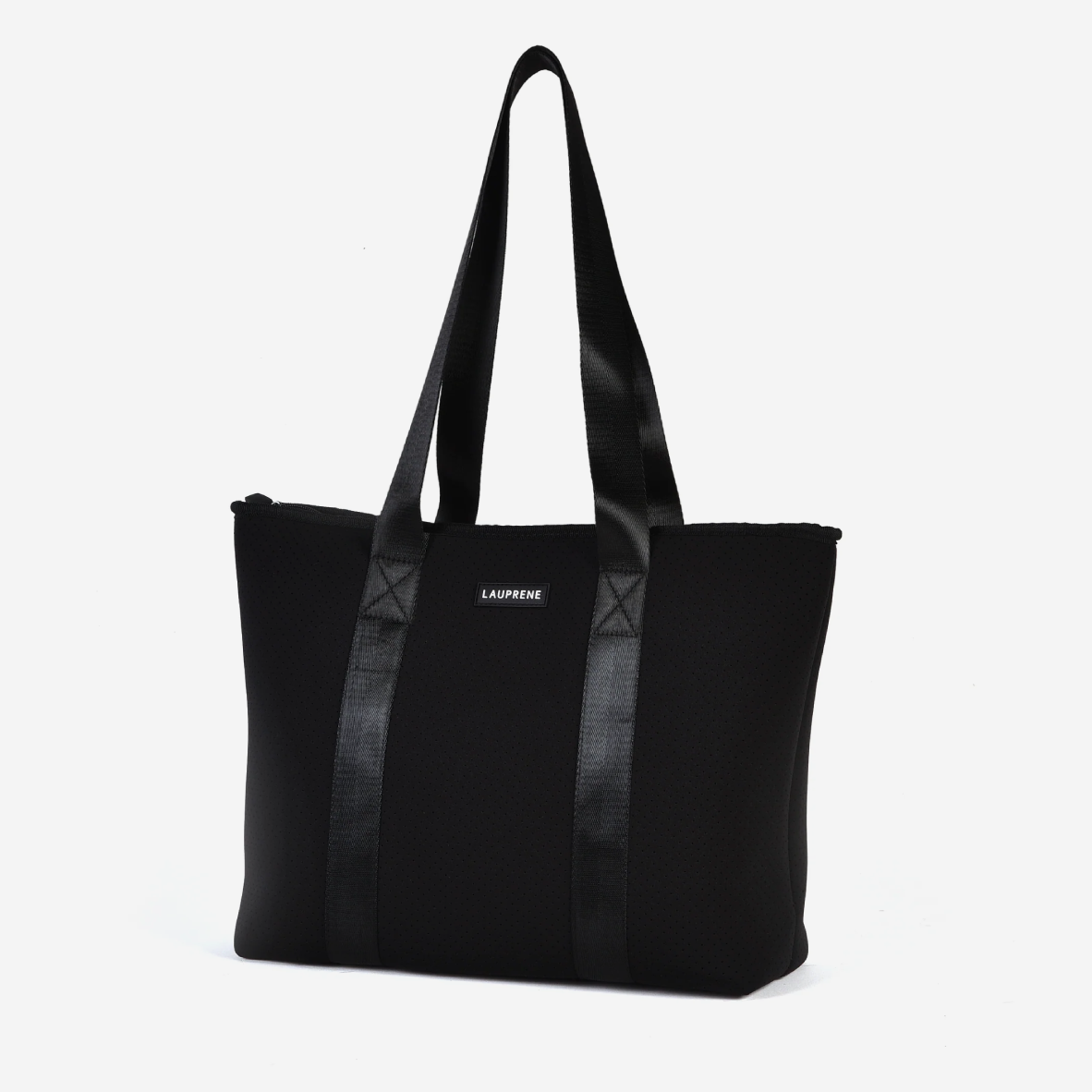 Neoprene Zipped Tote Bag - Black