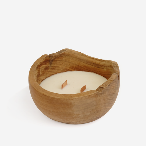 Natural Edge Wood Candle