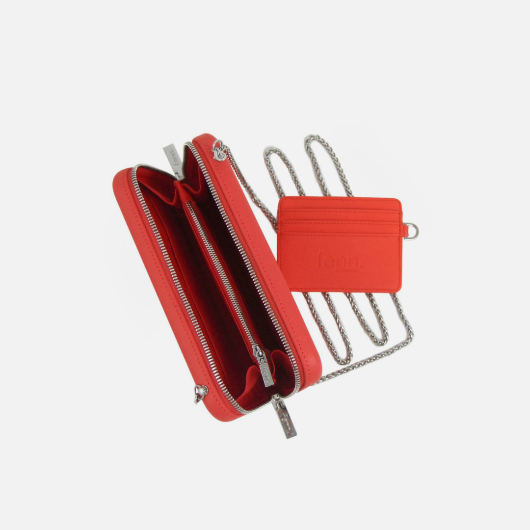 Original Wallet With Gold Chain - Fiery Red